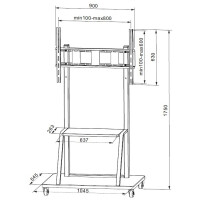 Techly ICA-TR30, 150 kg, 139,7 cm (55"), 2,54 m (100"), 1200 x 600 mm