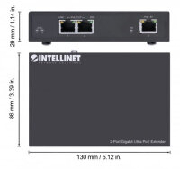 Intellinet 2-Port Gigabit Ultra PoE-Extender,...