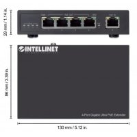 Intellinet 4-Port Gigabit Ultra PoE-Extender,...