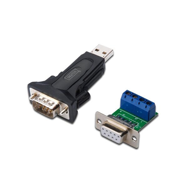 DIGITUS DA-70157 - USB 2.0 zu seriell Konverter, RS485 inkl. USB A Kabel 80cm USB A M / USB A F