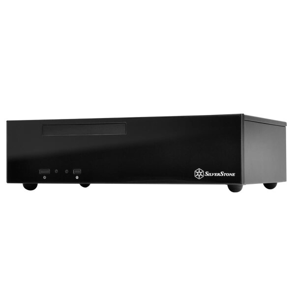 SilverStone SST-ML09B, HTPC, PC, Schwarz, Mini-DTX, Mini-ITX, Acryl, Kunststoff, Stahl, 7 cm