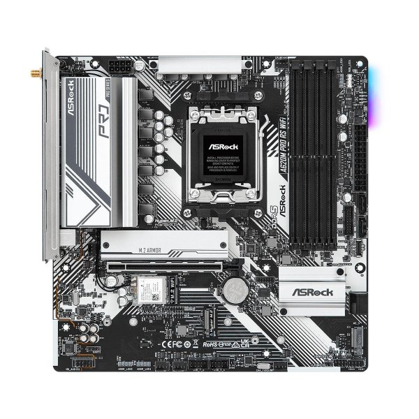 ASRock A620M Pro RS WiFi, AMD, Buchse AM5, AMD Ryzen 9 7th Gen, DDR5-SDRAM, 128 GB, DIMM