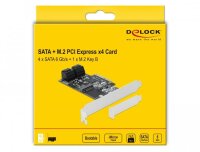 Delock 90396, PCIe, M.2,SATA, Schwarz, Grün, Grau, 6 Gbit/s, SATA