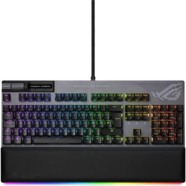 ASUS ROG Strix Flare II Animate, Kabelgebunden, USB, Mechanischer Switch, QWERTZ, RGB-LED, Schwarz