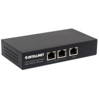 Intellinet 2-Port Gigabit High-Power PoE+ Extender, IEEE 802.3at/af PoE+/PoE, verlängert die Reichweite einer PoE-Verbindung um zusätzliche 100 Meter, 2 PSE-Ports, Metall, Unmanaged, Gigabit Ethernet (10/100/1000), Power over Ethernet (PoE)