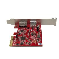 StarTech.com 2 Port USB 3.1 (10Gbit/s) und eSATA PCIe Karte - 1x USB-A und 1x eSATA, PCIe, eSATA, PCIe 3.0, Rot, CE, FCC, TAA, REACH, ASMedia - ASM2142, ASMedia - ASM1351