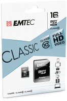 EMTEC ECMSDM16GHC10CG, 16 GB, MicroSD, Klasse 10, 20...