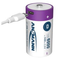 Ansmann 1314-0005, Wiederaufladbarer Akku, D, Lithium-Ion (Li-Ion), 1,5 V, 2 Stück(e), 6000 mAh