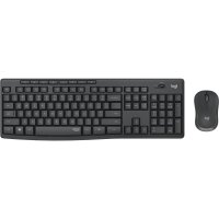 Logitech MK295 Silent Wireless Combo, Volle Größe (100%), Kabellos, RF Wireless, Graphit, Maus enthalten