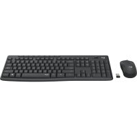 Logitech MK295 Silent Wireless Combo, Volle Größe (100%), Kabelgebunden, USB, QWERTZ, Graphit, Maus enthalten