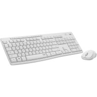 Logitech MK295 Silent Wireless Combo, Volle Größe (100%), Kabelgebunden, USB, QWERTZ, Weiß, Maus enthalten