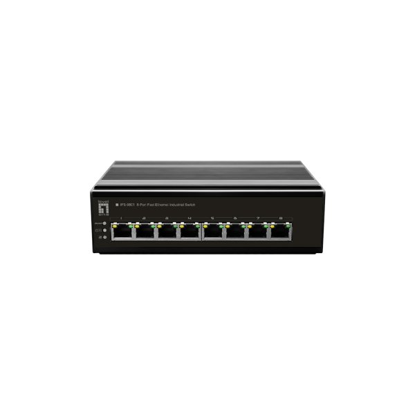 LevelOne IFS-0801, Unmanaged, Fast Ethernet (10/100), Vollduplex, Wandmontage