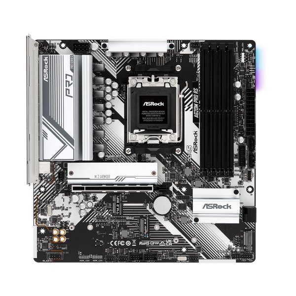 ASRock A620M Pro RS, AMD, Buchse AM5, AMD Ryzen 5 7th gen, AMD Ryzen 7 7th Gen, AMD Ryzen 9 7th Gen, DDR5-SDRAM, 192 GB, Zweikanalig