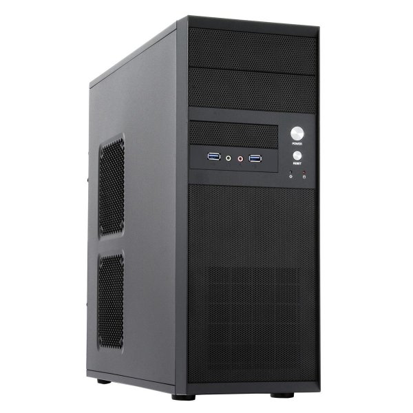 Chieftec CQ-01B-U3-OP, Midi Tower, PC, Schwarz, ATX, micro ATX, Heimbüro, Oben