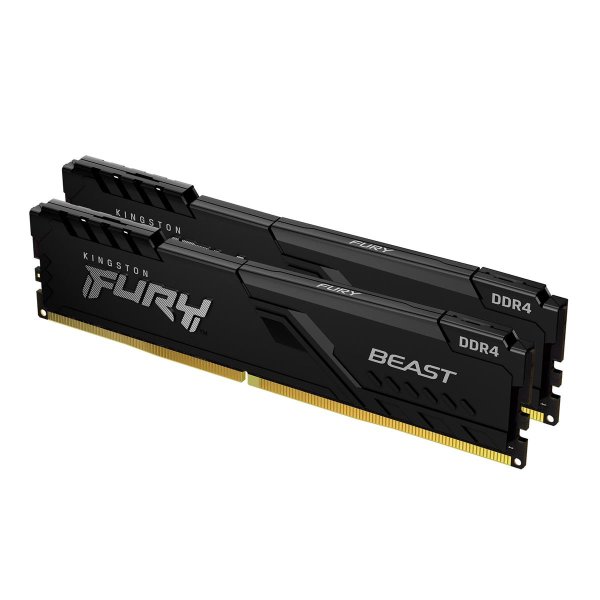 Kingston FURY 16GB 2666MT/s DDR4 CL16 DIMM (2er-Kit) Beast Black, 16 GB, 2 x 8 GB, DDR4, 288-pin DIMM