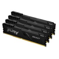 Kingston FURY 64GB 3600MT/s DDR4 CL18 DIMM (4er-Kit) Beast Black, 64 GB, 4 x 16 GB, DDR4, 288-pin DIMM