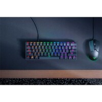 Razer Huntsman Mini Klickend optischer Switch Lila, Kabelgebunden, USB, Optomechanischer Schlüsselschalter, QWERTZ, RGB-LED, Schwarz