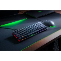 Razer Huntsman Mini Klickend optischer Switch Lila, Kabelgebunden, USB, Optomechanischer Schlüsselschalter, QWERTZ, RGB-LED, Schwarz