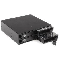 StarTech.com 4x Festplatten Wechselrahmen für 2,5 Zoll SATA / SAS Laufwerke, 13,3 cm (5.25"), Speicherlaufwerkbehälter, 2 TB, 2.5", SATA, Serial ATA II, Serial ATA III, Serial Attached SCSI (SAS), Schwarz