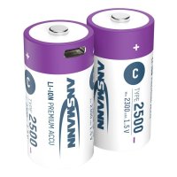 Ansmann 1313-0004, Wiederaufladbarer Akku, C, Lithium-Ion (Li-Ion), 1,5 V, 2 Stück(e), 2300 mAh