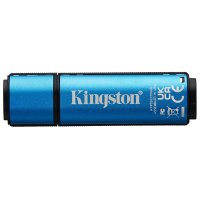 Kingston IronKey 8GB USB-C Vault Privacy 50C AES-256 verschlüsselter, FIPS 197, 8 GB, USB Typ-C, 3.2 Gen 1 (3.1 Gen 1), 250 MB/s, Kappe, Schwarz, Blau