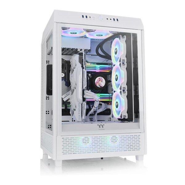 Thermaltake The Tower 500, Midi Tower, PC, Weiß, ATX, EATX, micro ATX, Mini-ITX, SPCC, Gehärtetes Glas, Gaming