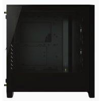 Corsair iCUE 4000X RGB, Midi Tower, PC, Schwarz, ATX, EATX, micro ATX, Mini-ITX, Kunststoff, Stahl, Gehärtetes Glas, Gaming