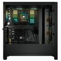 Corsair iCUE 4000X RGB, Midi Tower, PC, Schwarz, ATX, EATX, micro ATX, Mini-ITX, Kunststoff, Stahl, Gehärtetes Glas, Gaming