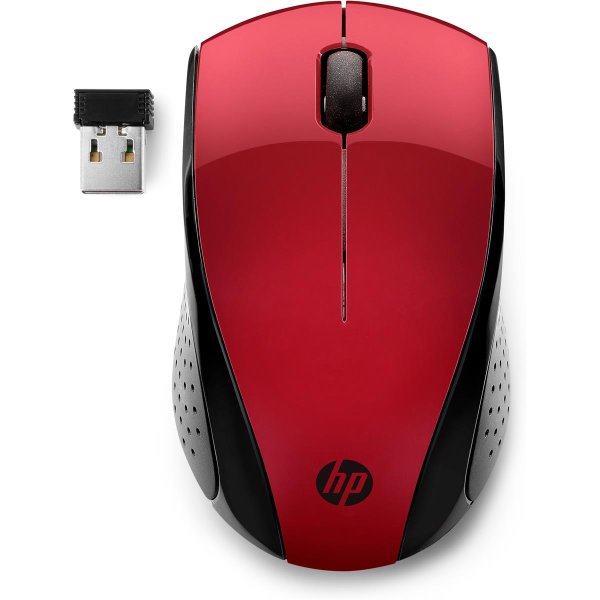 HP Wireless-Maus 220 (Sunset Red), Beidhändig, Optisch, RF Wireless, 1600 DPI, Schwarz, Rot