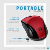 HP Wireless-Maus 220 (Sunset Red), Beidhändig, Optisch, RF Wireless, 1600 DPI, Schwarz, Rot