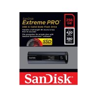 SanDisk Extreme Pro, 256 GB, USB Typ-A, 3.2 Gen 1 (3.1 Gen 1), 420 MB/s, Dia, Schwarz