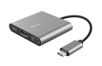 Trust Dalyx, USB 3.2 Gen 1 (3.1 Gen 1) Type-C, Aluminium, Schwarz, HDMI, USB 3.2 Gen 1 (3.1 Gen 1) Type-A, USB 3.2 Gen 1 (3.1 Gen 1) Type-C, Aluminium, China, 5 A