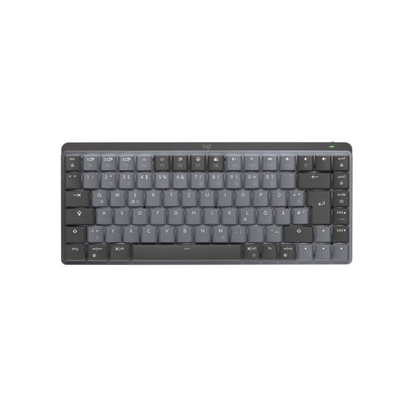 Logitech MX Mini Mechanical, Kabellos, RF Wireless + Bluetooth, Mechanischer Switch, QWERTZ, LED, Graphit, Grau