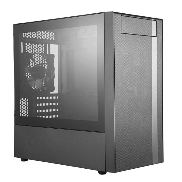 Cooler Master MasterBox NR400, Mini Tower, PC, Schwarz, micro ATX, Mini-ITX, Kunststoff, Stahl, Gehärtetes Glas, Gaming