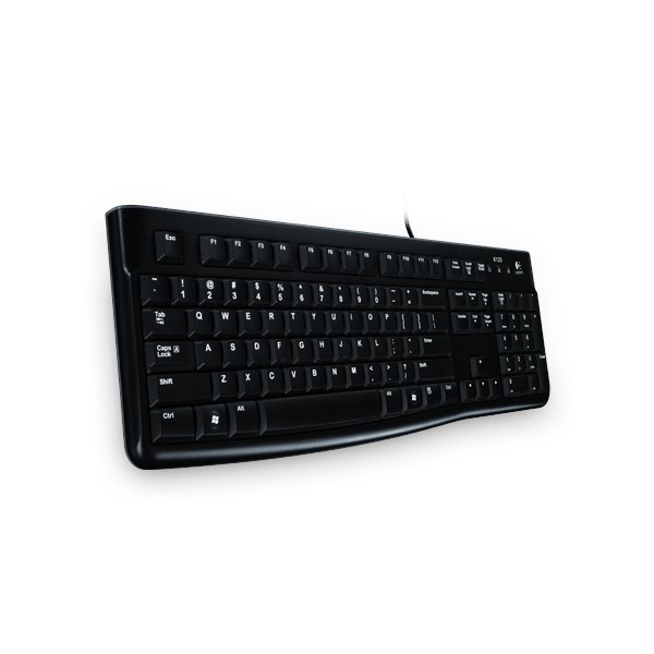 Logitech K120 Corded Keyboard, Volle Größe (100%), Kabelgebunden, USB, QWERTZ, Schwarz