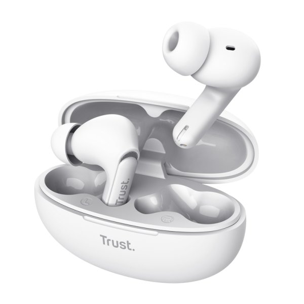 Trust Yavi, True Wireless Stereo (TWS), 20 - 20000 Hz, Anrufe/Musik, 37 g, Kopfhörer, Weiß