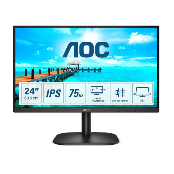 AOC B2 24B2XH/EU, 60,5 cm (23.8"), 1920 x 1080 Pixel, Full HD, LED, 4 ms, Schwarz