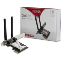 Inter-Tech DMG-31, Eingebaut, Kabellos, PCI Express, WLAN, Wi-Fi 4 (802.11n), 300 Mbit/s