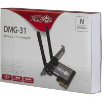 Inter-Tech DMG-31, Eingebaut, Kabellos, PCI Express, WLAN, Wi-Fi 4 (802.11n), 300 Mbit/s