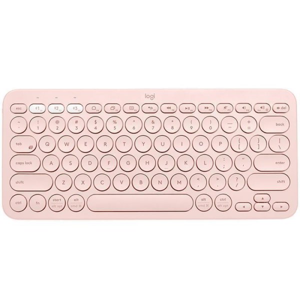 Logitech K380 Multi-Device, Mini, Kabellos, Bluetooth, QWERTZ, Pink