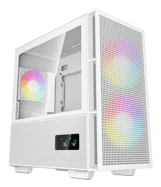 Deepcool R-CH360-WHAPE3D-G-1, Micro Tower, PC, Weiß, micro ATX, Mini-ITX, ABS, SPCC, Gehärtetes Glas, Gaming