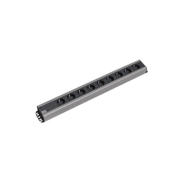 Bachmann 300.001, Standard, 2U, Schwarz, Grau, 9 AC-Ausgänge, 2 m, 74 x 617 x 45 mm