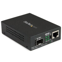 StarTech.com Gigabit Ethernet Glasfaser Medienkonverter mit offenem SFP Steckplatz, 1000 Mbit/s, 1000Base-T, 100Base-TX, 10Base-T, 1000Base-LX, 1000Base-SX, IEEE 802.3, IEEE 802.3ab, IEEE 802.3u, IEEE 802.3z, Gigabit Ethernet, 10,100,1000 Mbit/s