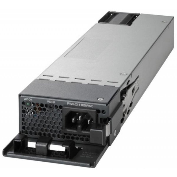 Cisco PWR-C1-1100WAC-P=, Stromversorgung, Schwarz, Grau, Stahl, Überspannung, Überlastschutz, Kurzschluß, Unterspannung, 80+ Platinum, Kabelgebunden