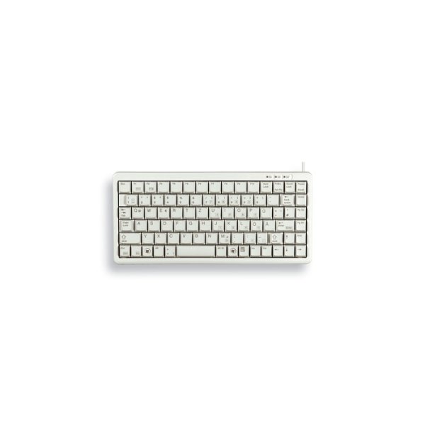 Cherry G84-4100 Kompakte Kabelgebundene Tastatur, USB/PS2, Hell Grau (QWERTZ - DE), Mini, Kabelgebunden, USB, QWERTZ, Grau