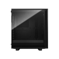 Fractal Design Define 7 Compact, Midi Tower, PC, Schwarz, ATX, micro ATX, Micro-ITX, Aluminium, Stahl, Gehärtetes Glas, Heimbüro