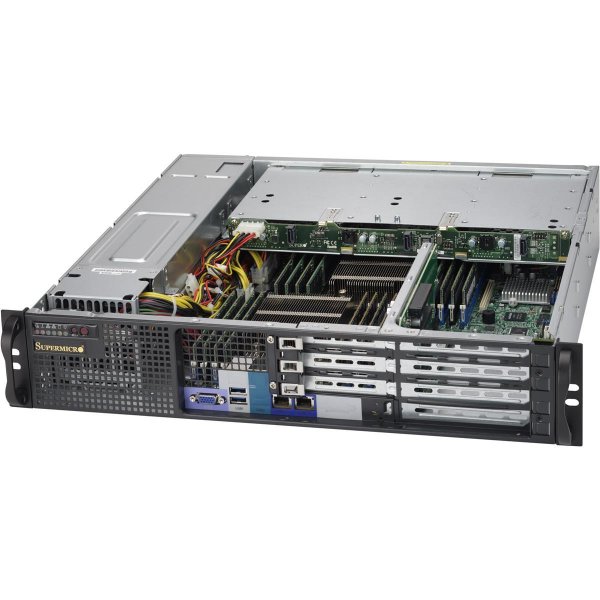 Supermicro SuperChassis 823MTQC-R802WB, Rack, Server, Schwarz, 2U, 800 W, 100 - 240 V