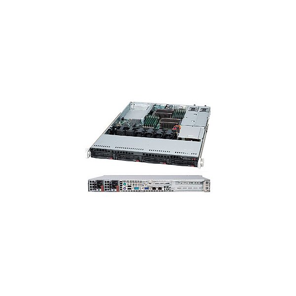 Supermicro SuperChassis 815TQC-R706WB2, Rack, Server, Schwarz, Ventilatorausfall, HDD, Netzwerk, Leistung, 750 W, 3.5"