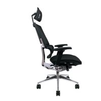 Thermaltake CyberChair E500, Netz-Sitz, Vernetzte Rückenlehne, Schwarz, Schwarz, Aluminium, Schwarz, Silber