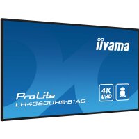 Iiyama LH4360UHS-B1AG, Digitale A-Platine, 108 cm (42.5"), LED, 3840 x 2160 Pixel, WLAN, 24/7